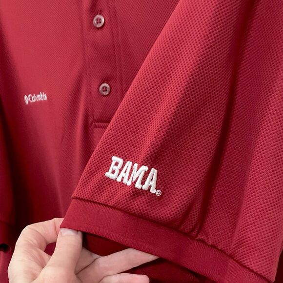 Columbia PFG Alabama Omni-Shade Polo Shirt Men's Sz Medium Crimson Tide Bama - Picture 4 of 6